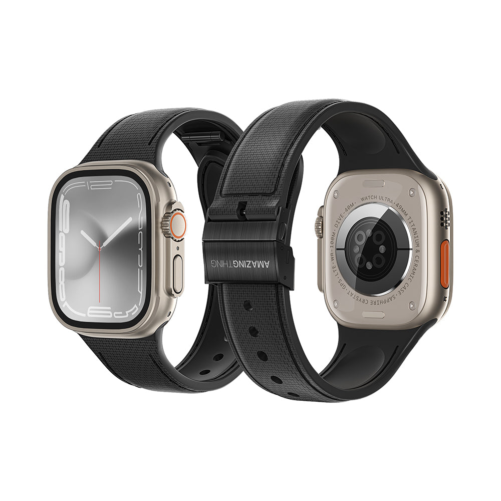 Amazingthing Titan Swift Watch 38mm Deri Dokulu Silikon Kordon - 1 Amazingthing Titan Swift Watch 38mm Deri Dokulu Silikon Kordon - 1